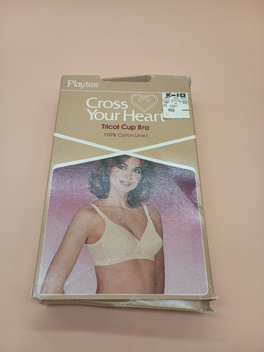 Vintage Playtex Cross Your Heart Bra Tricot Cup 38B Beige NWT NIP 70s/80s